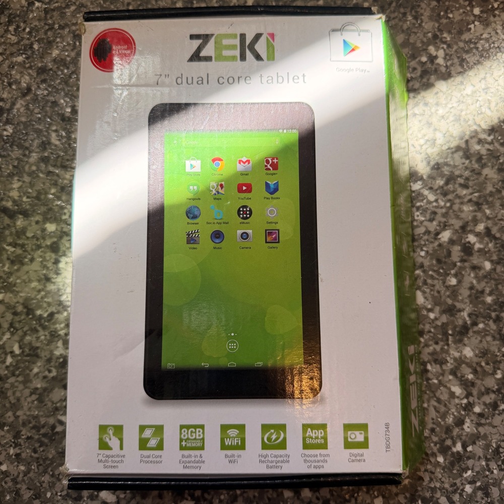 Zeki 7 Inch Dual Core Tablet Android 4.4 KitKat 8GB TBDG734B Black with Red Case
